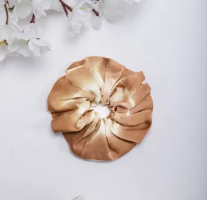 100% Silk Scrunchie Tie and Dye Browns
