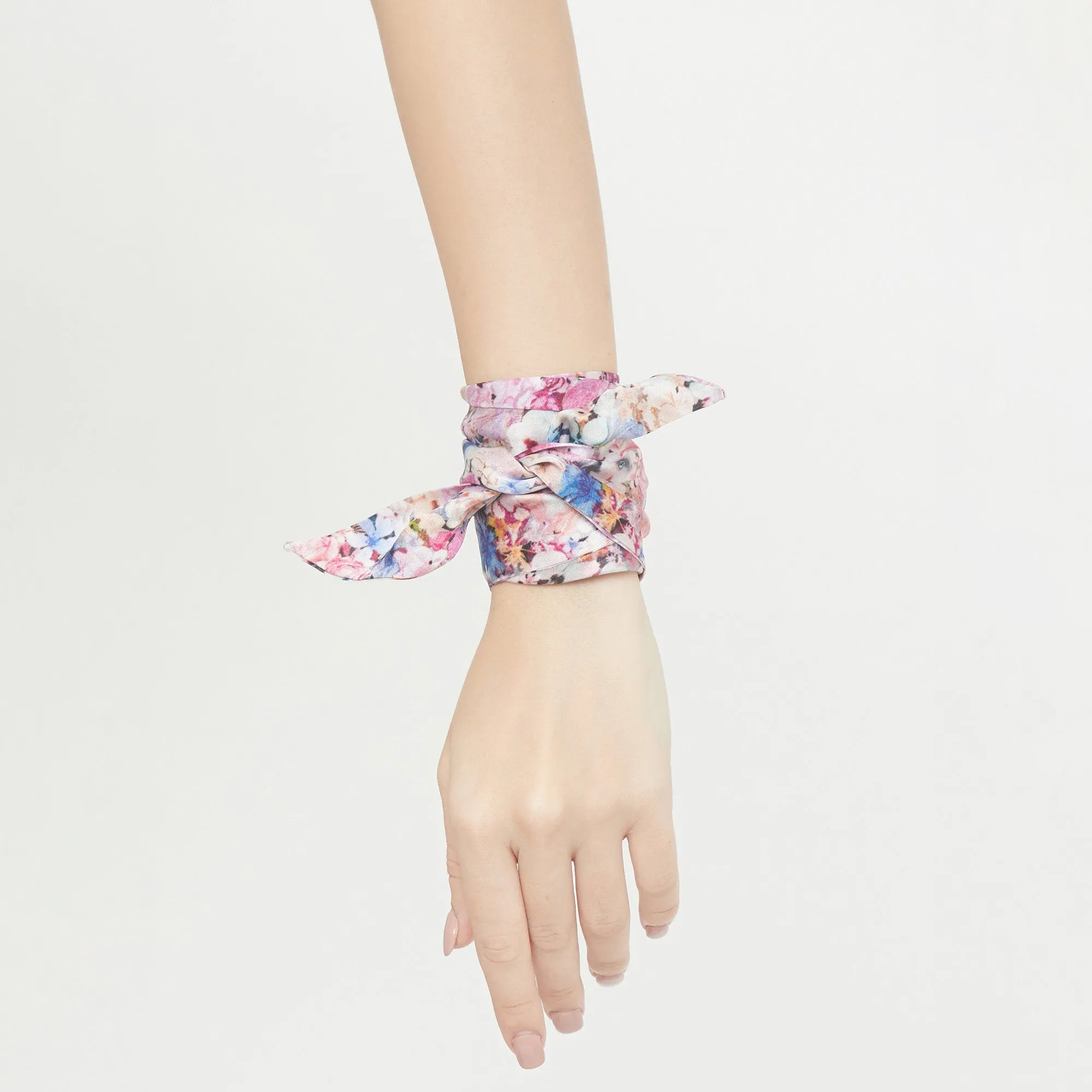 100% Silk Skinny Scarf Ditsy Flowers