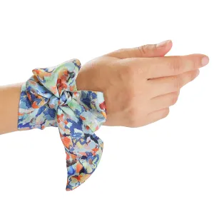 100% Silk Skinny Scarf Flower Field