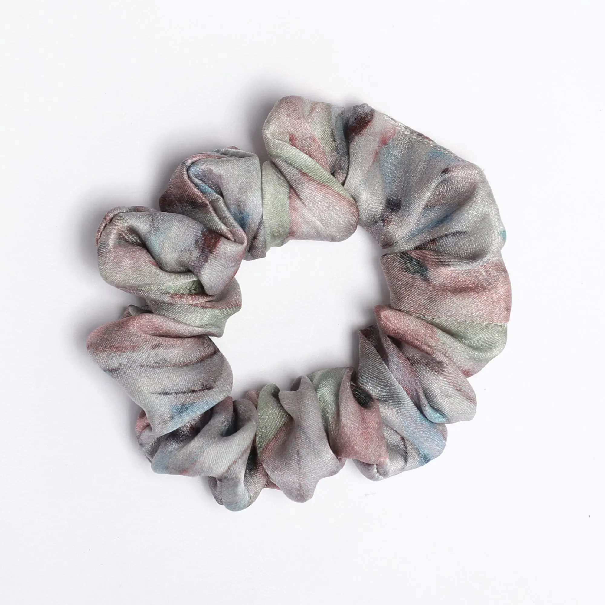 100% Silk Small Scrunchie Geometrical