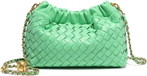 2025 Women PU Leather Shoulder Bag, Cloud Bag, Crossbody Bag with Adjustable Strap and Zipped Pocket, Fashion Accessories (Green)