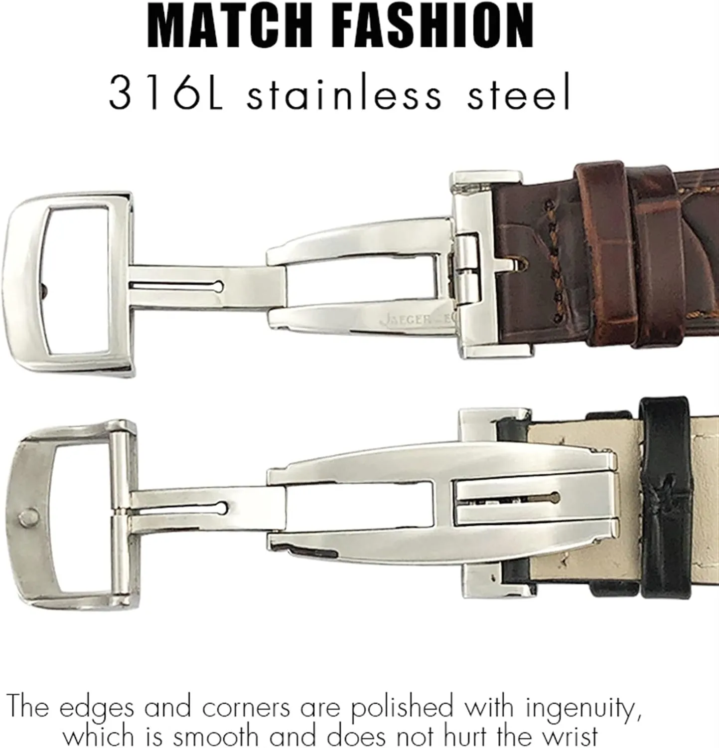 20mm 21mm Cowhide Watchband Fit For Jaeger-LeCoultre Master Watch Strap Soft Black Brown Blue Leather Bracelets Folding Buckle