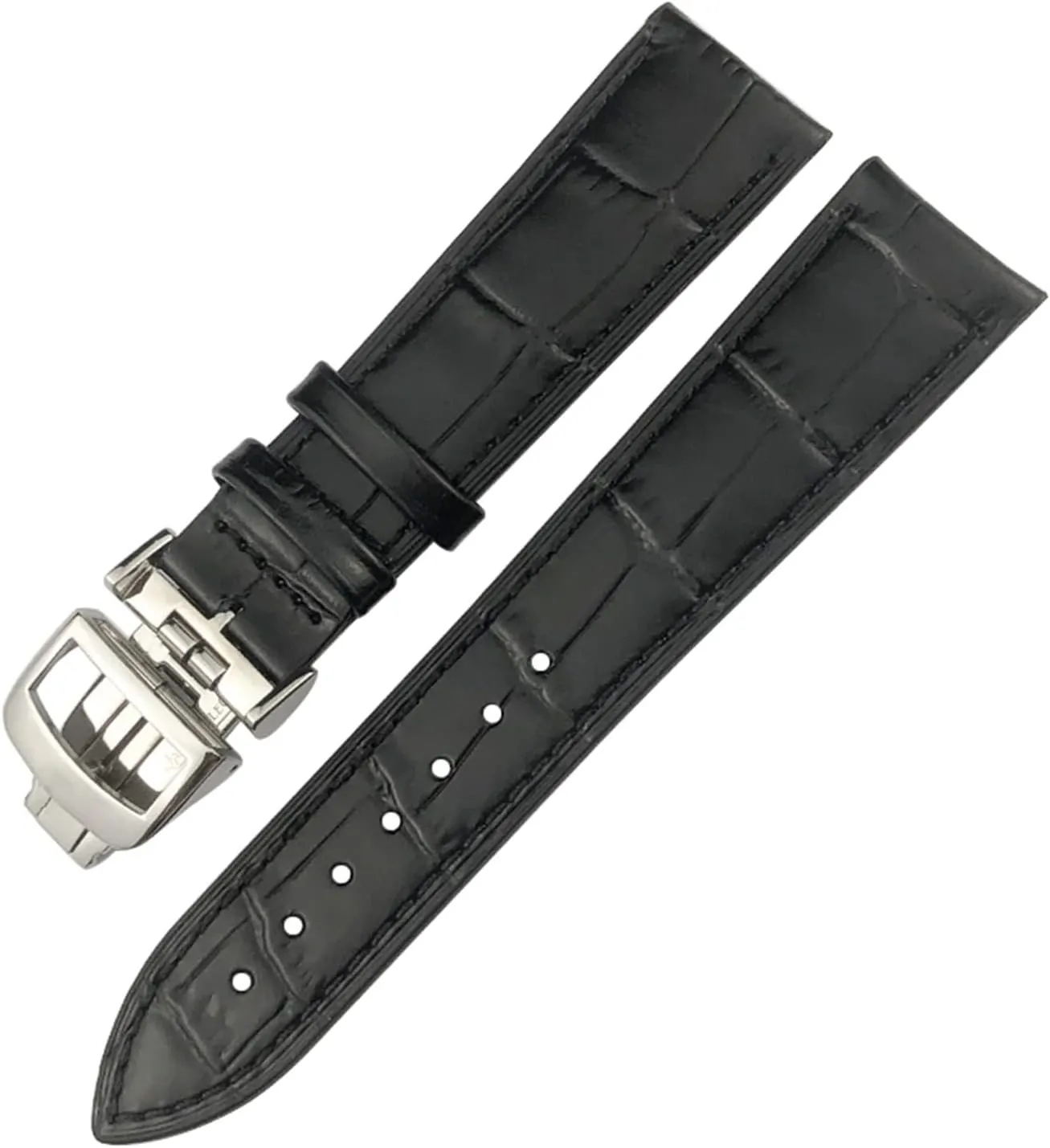 20mm 21mm Cowhide Watchband For Jaeger LeCoultre Master Watch Strap Soft Black Brown Blue Leather Bracelets Folding Buckle