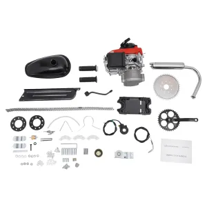 53CC 4-Stroke Bicycle Engine, 1.5KW Gasoline Powered Single Cylinder Forced Air Cooling Chain Engine, Gas Petrol Motorized Bicycle Engine Motor Kit, Suitable for Adult/Mountain/Road Bikes