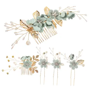 5pcs Wedding Hair Comb Set Bridal Hair Accessories for Women Rhinestone Clip and Comb Bridal Headpiece for Wedding Engagement Prom