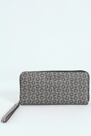 Abbas Large Zip Around Purse - Grey