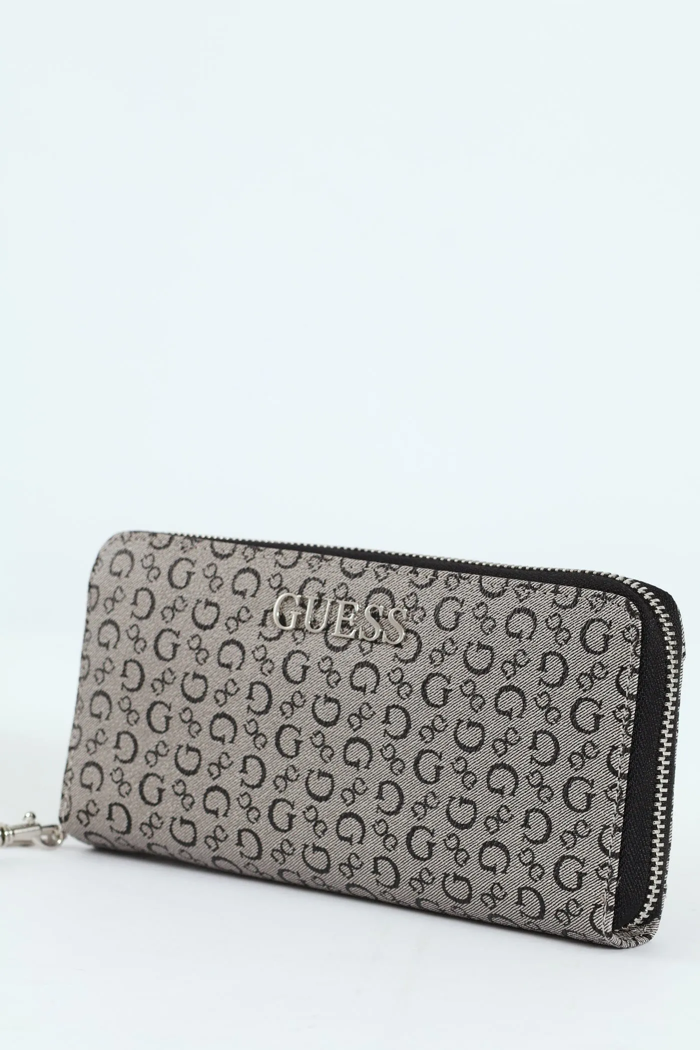 Abbas Large Zip Around Purse - Grey