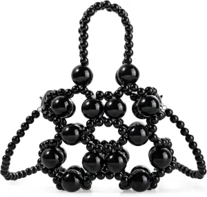Acrylic Beaded Hollow Out Handbag Purse for Party