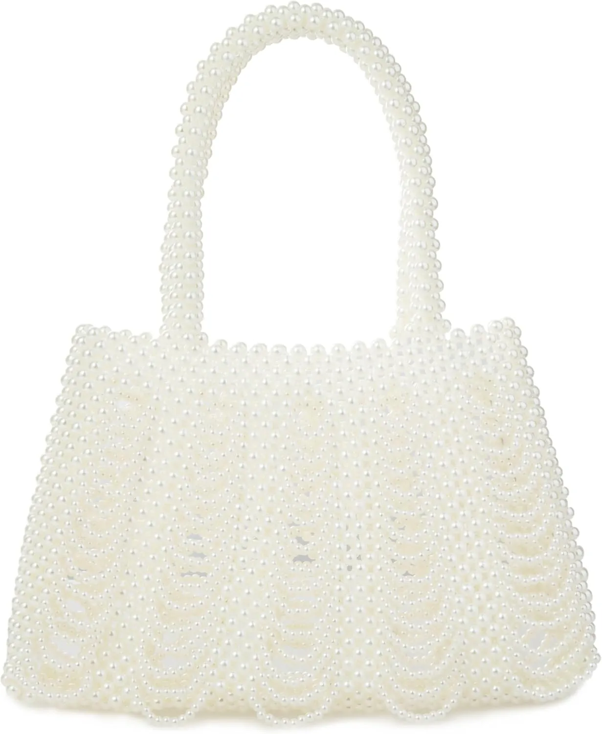 Acrylic Beaded Tassel Handbag Pearl Purse Evening Clutch for Wedding Party