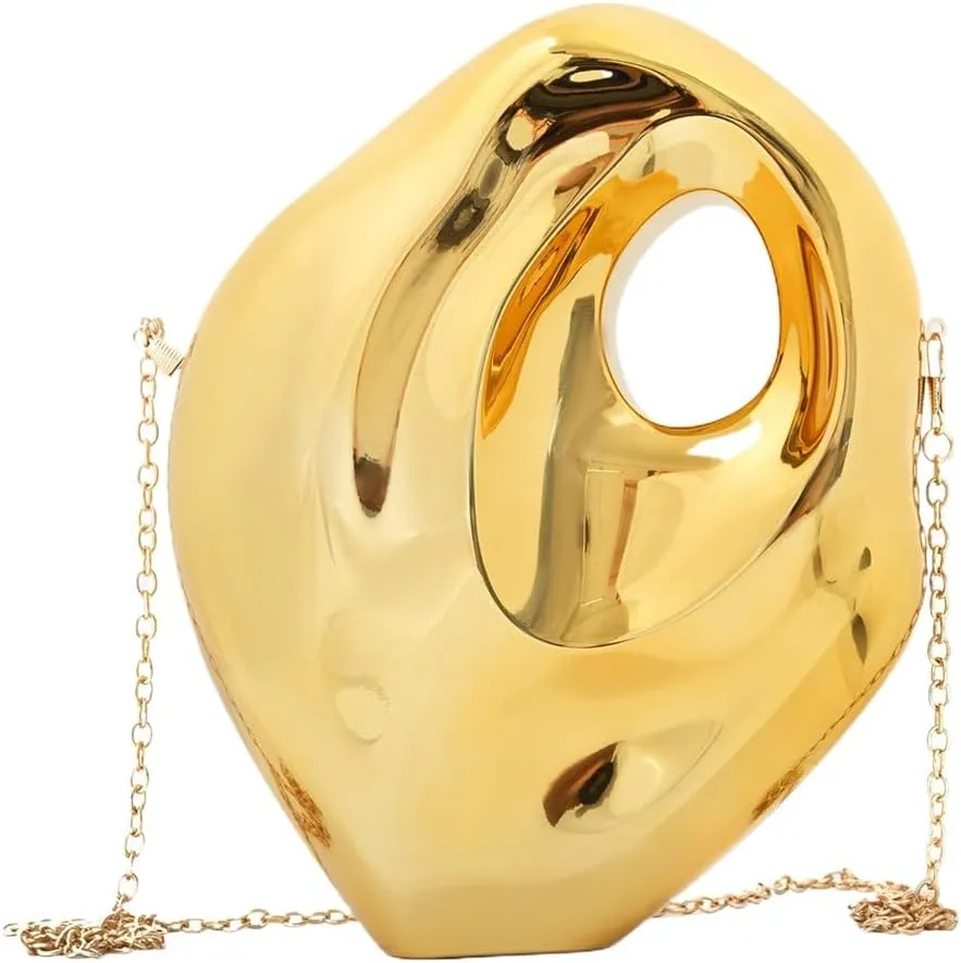 Acrylic Clutch Bags Meteorite Shape Metallic Handbag Unique Acrylic Purse Party Shoulder Bag for Women Evening