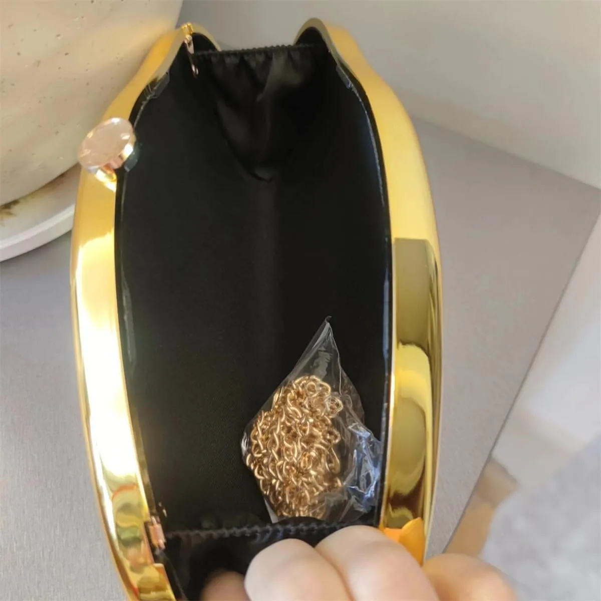 Acrylic Clutch for Women Evening HandBag Metallic Lipstick Bag for Wedding Party Prom Cocktail