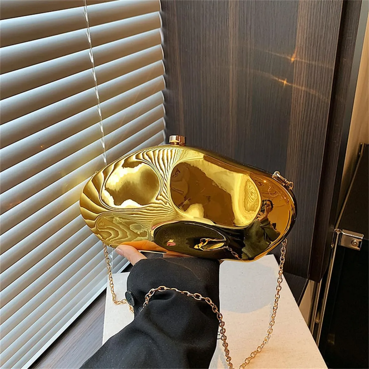 Acrylic Clutch for Women Evening HandBag Metallic Lipstick Bag for Wedding Party Prom Cocktail