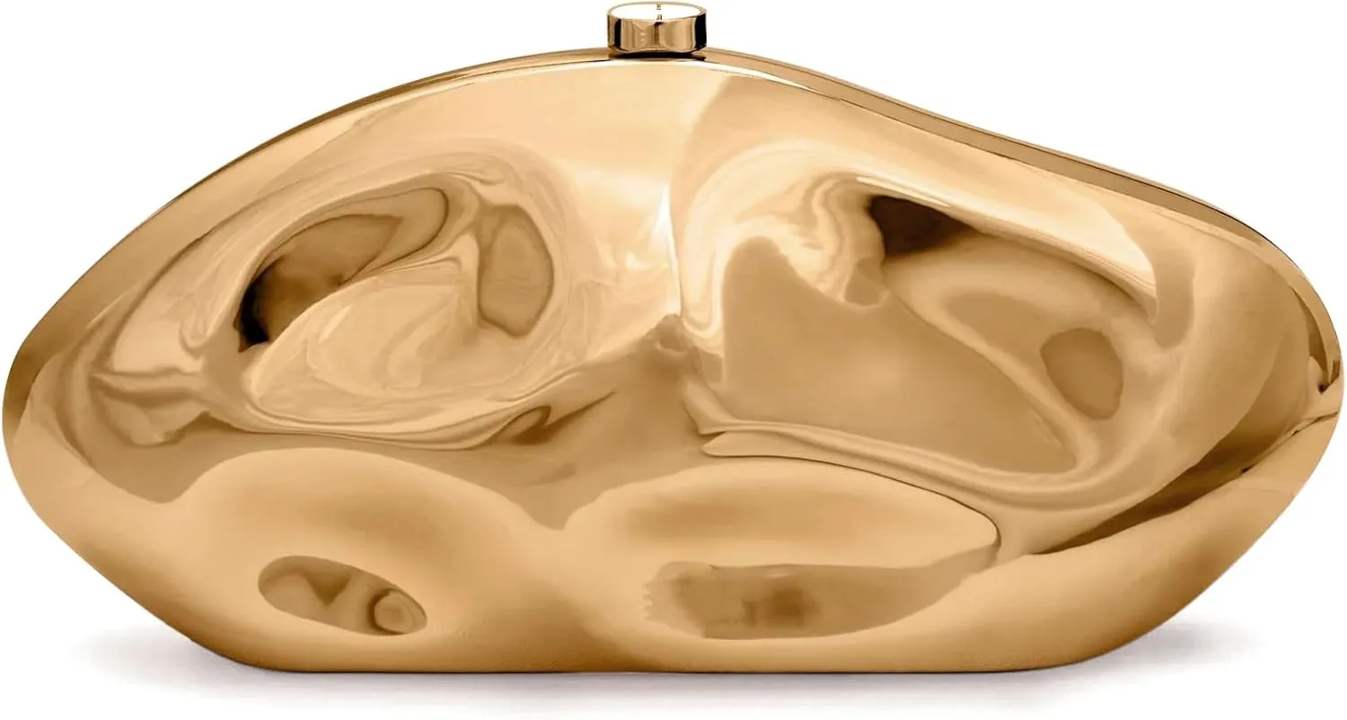 Acrylic Clutch Purse for Women Evening Bag, Irregular Shell Acrylic Purse Box Clutch with Chain for Party Wedding Prom