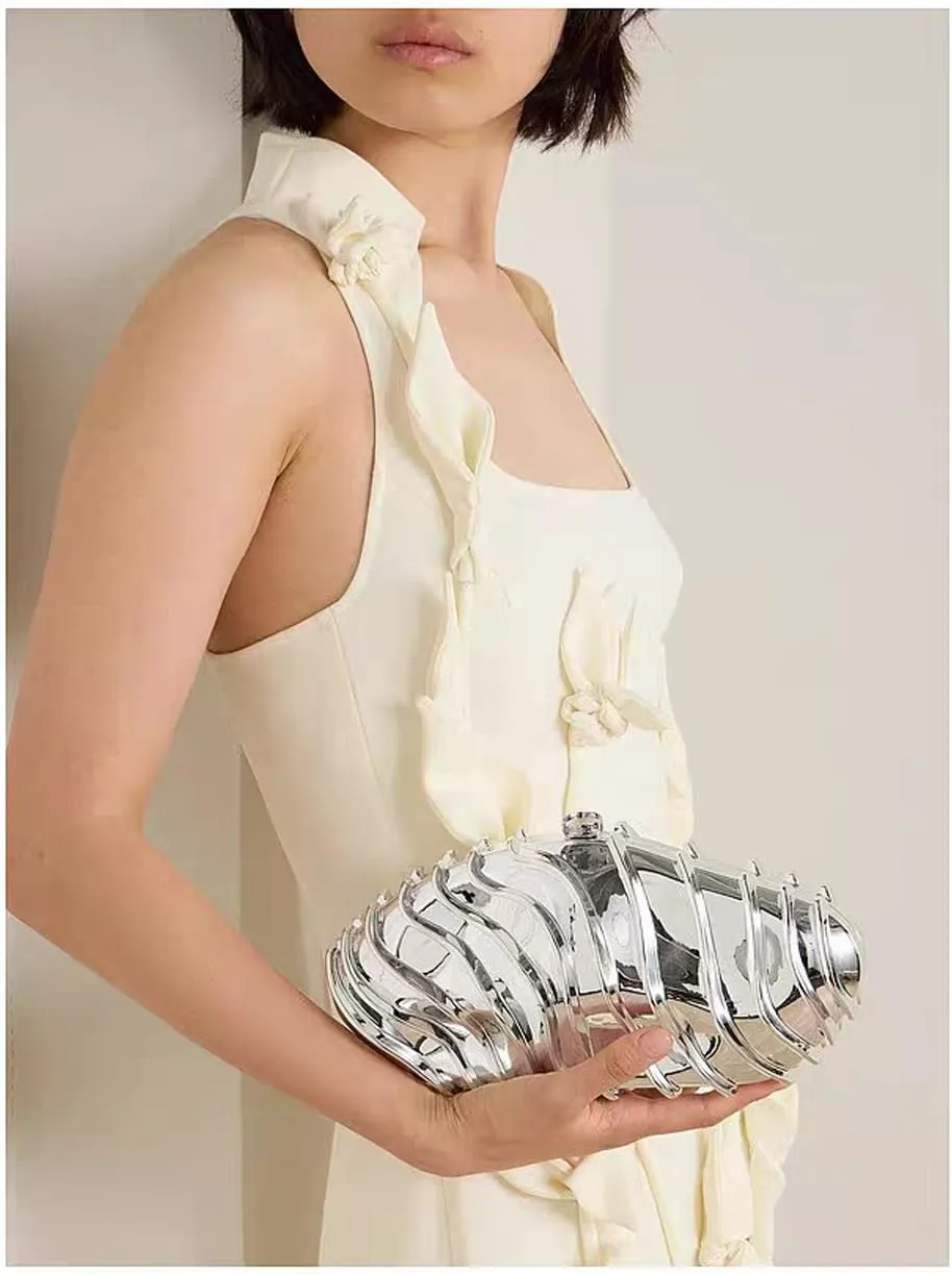 Acrylic Clutch Purse for Women Irregular Shell Evening Handbag for wedding party