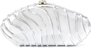 Acrylic Clutch Purse for Women Irregular Shell Evening Handbag for wedding party