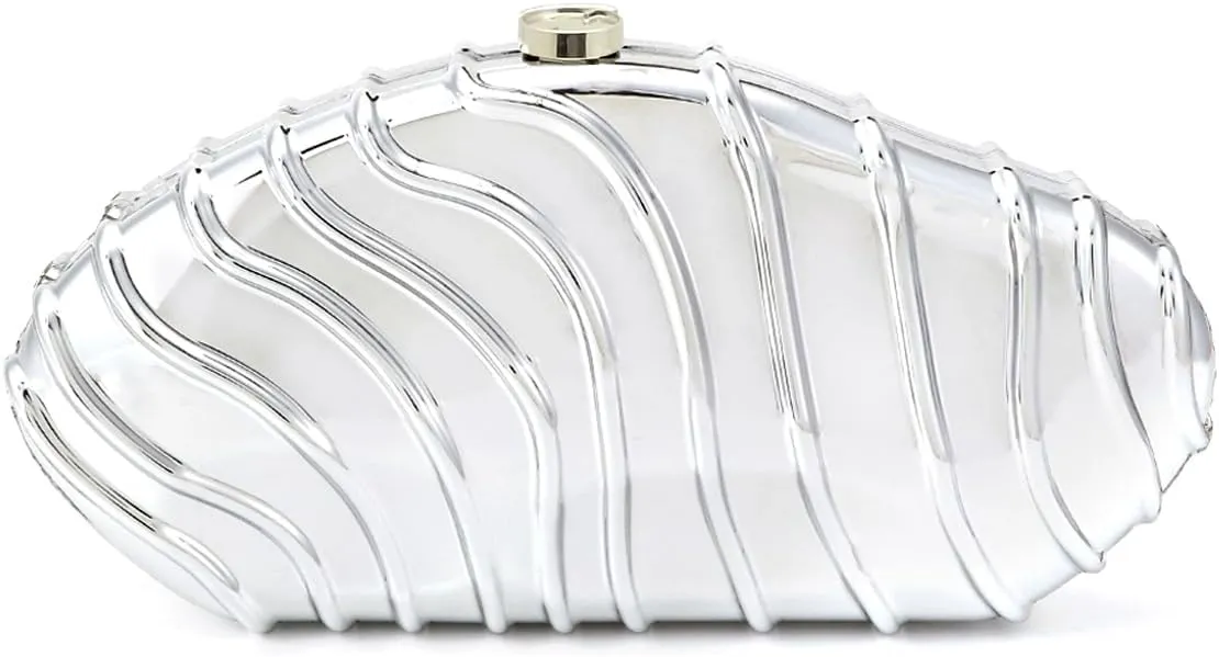 Acrylic Clutch Purse for Women Irregular Shell Evening Handbag for wedding party