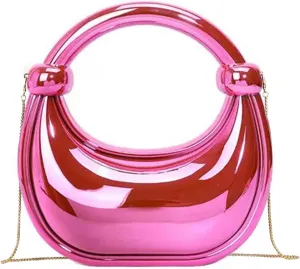 Acrylic Evening Clutch Purse for Women, Metallic Purse Evening Handbags Moon Hobo Bag, Gold Purse for Wedding Party Prom