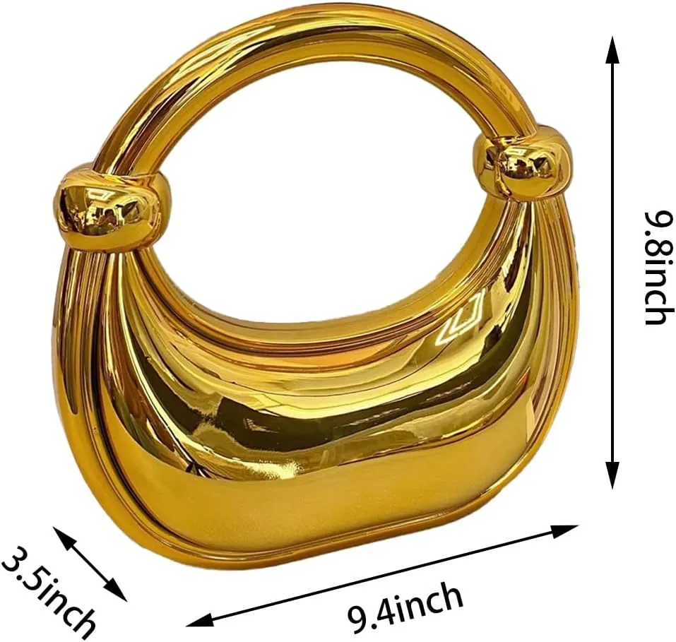 Acrylic Evening Clutch Purse Top-handle Moon Hobo Bag, Elegant Marble Handbag for Wedding Cocktail Party
