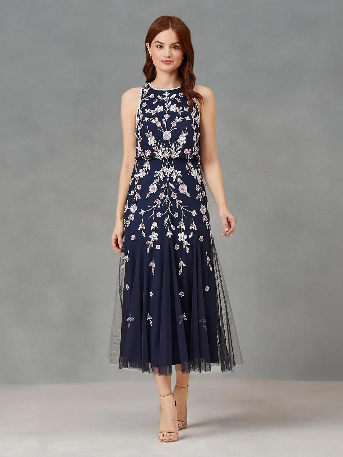 Adrianna Papell Women's Beaded Blouson Dress