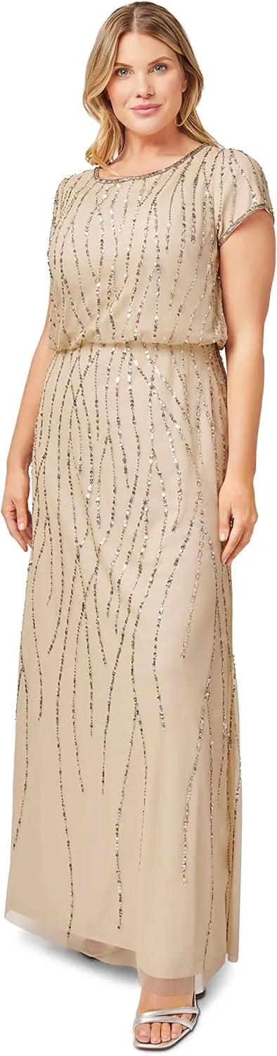 Adrianna Papell Women's Beaded Blouson Dress
