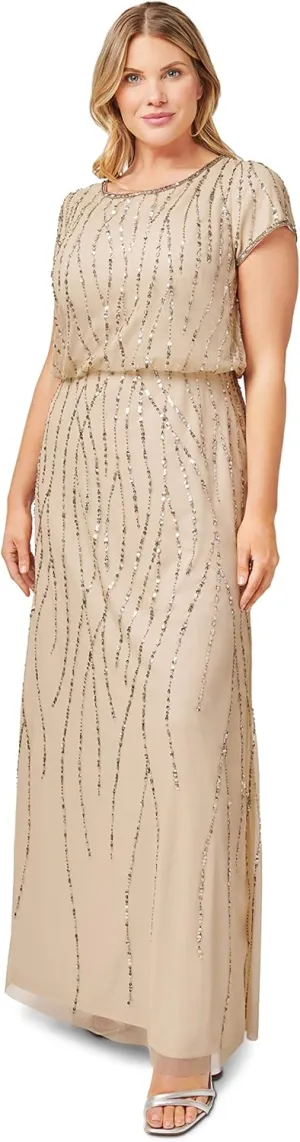 Adrianna Papell Women's Beaded Blouson Dress