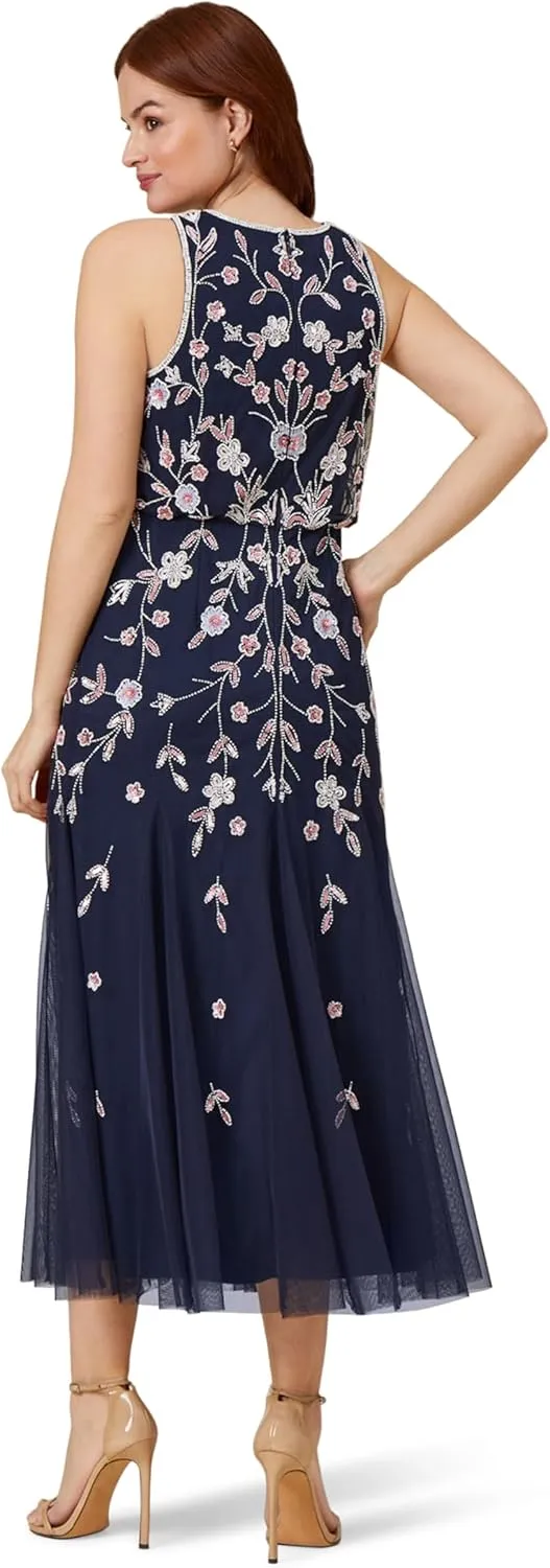 Adrianna Papell Women's Beaded Blouson Dress