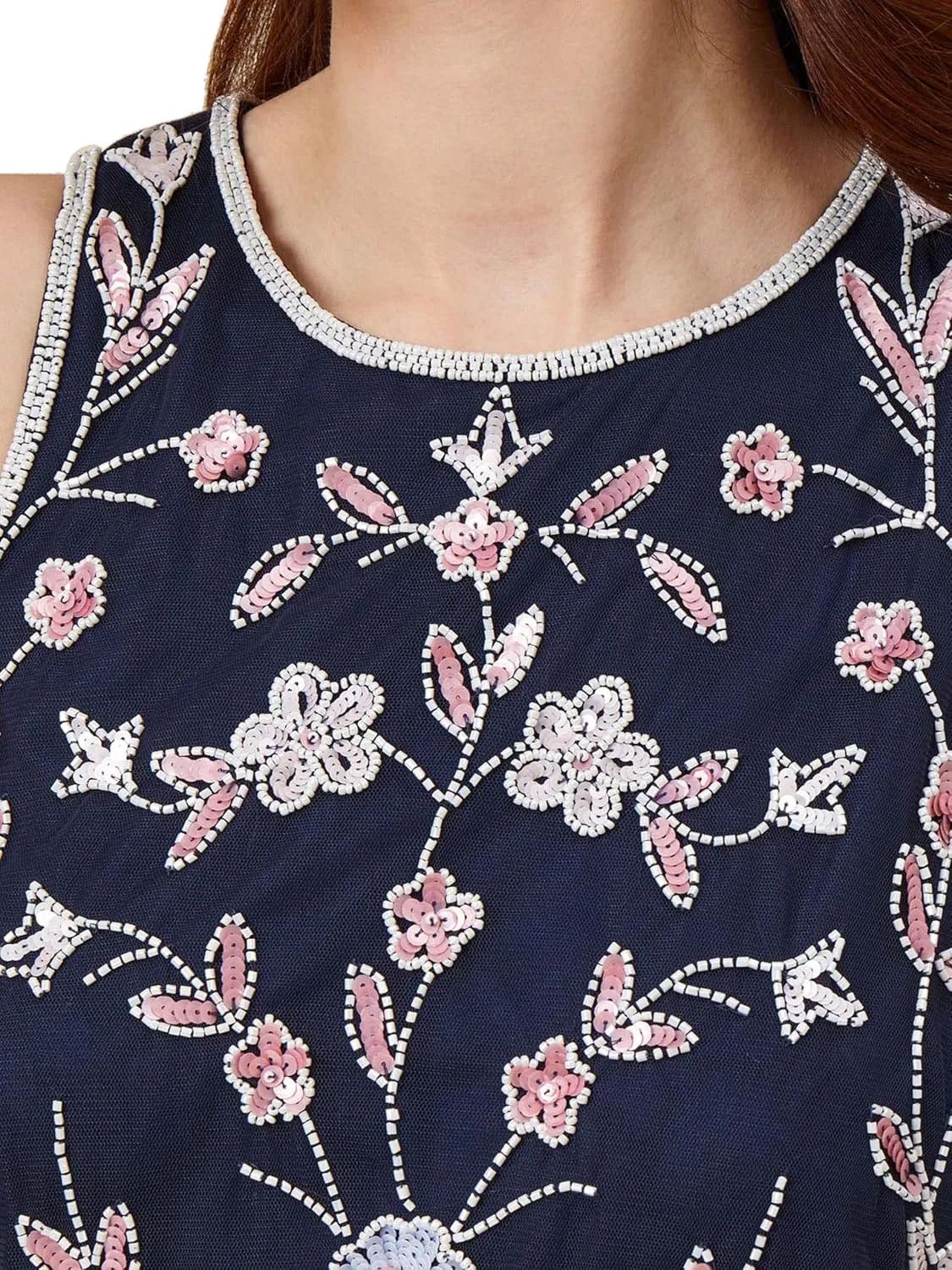 Adrianna Papell Women's Beaded Blouson Dress