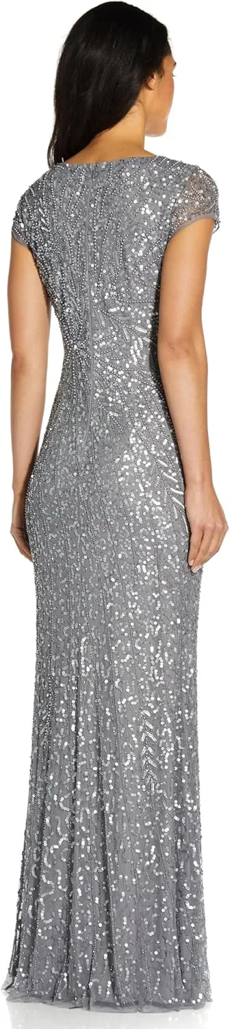 Adrianna Papell Women's Beaded Mermaid Gown