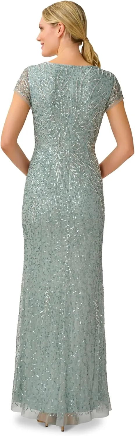 Adrianna Papell Women's Beaded Mermaid Gown