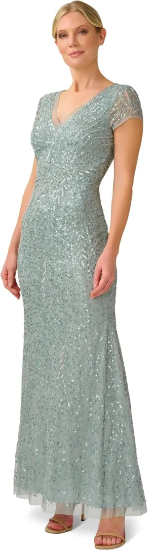 Adrianna Papell Women's Beaded Mermaid Gown
