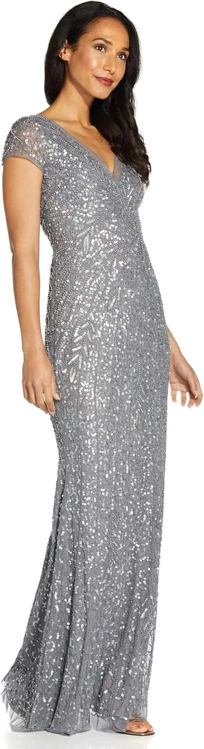 Adrianna Papell Women's Beaded Mermaid Gown