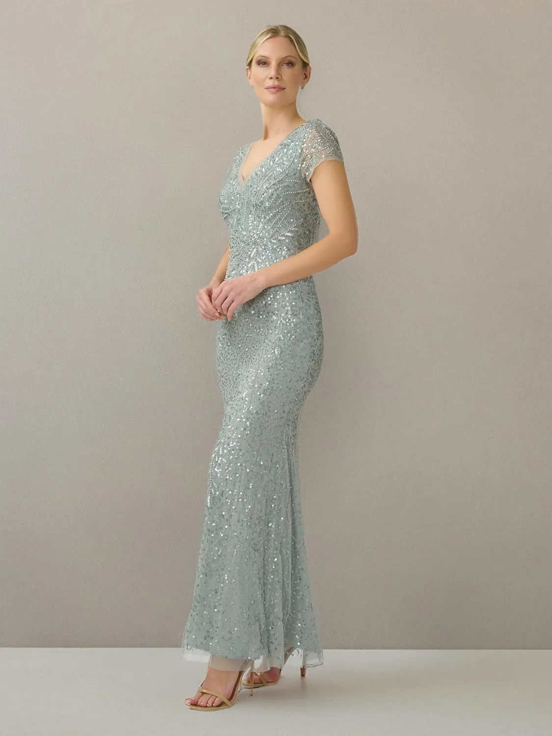 Adrianna Papell Women's Beaded Mermaid Gown