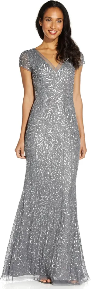 Adrianna Papell Women's Beaded Mermaid Gown