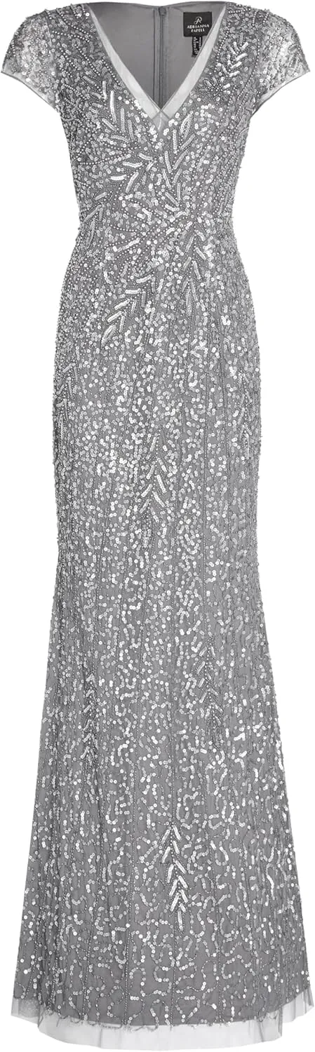 Adrianna Papell Women's Beaded Mermaid Gown