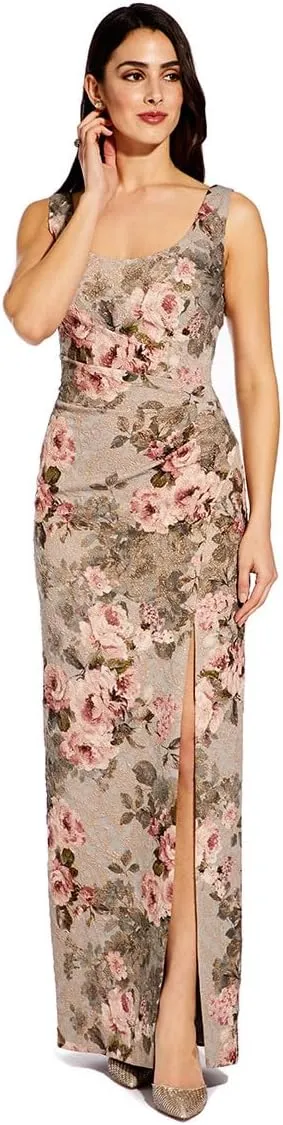 Adrianna Papell Women's Matelasse Long Dress
