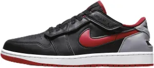Air Jordan 1 Low FlyEase Men's Easy On/Off Shoes (DM1206-006, Black/Cement Grey/White/Fire Red) Size 12