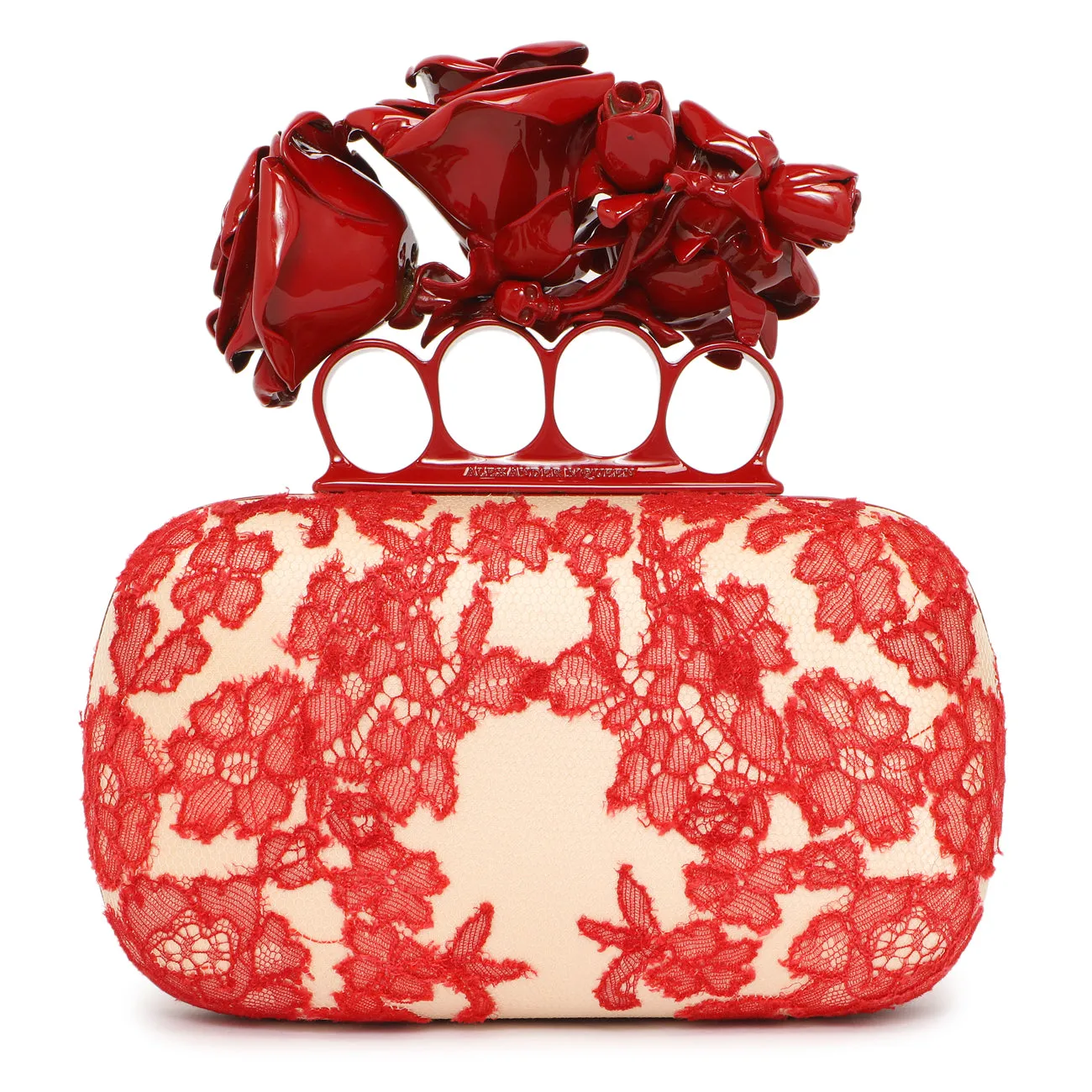 Alexander McQueen Lace Rose Knuckle Clutch