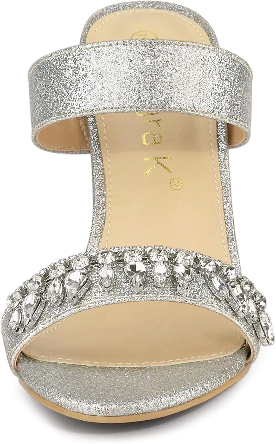 Allegra K Women's Glitter Rhinestone Stiletto Heels Sandals