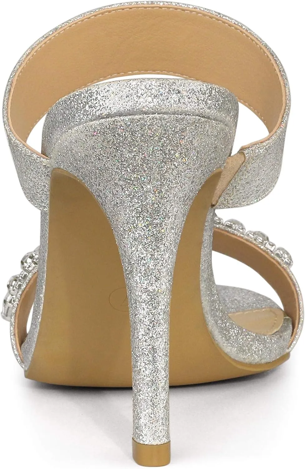 Allegra K Women's Glitter Rhinestone Stiletto Heels Sandals