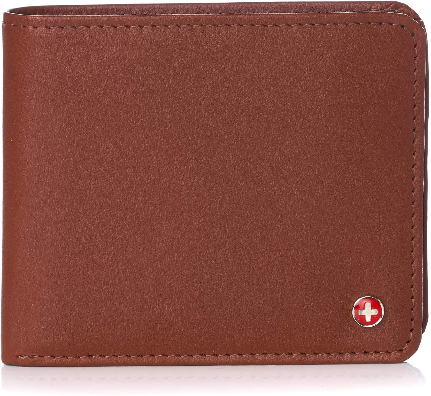 Alpine Swiss RFID Mathias Mens Wallet Deluxe Capacity Passcase Bifold With Divided Bill Section Camden Collection Comes in a Gift Box