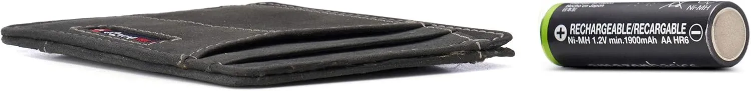 Alpine Swiss RFID Minimalist Oliver Front Pocket Wallet For Men Leather Hampton Collection Nubuck Black