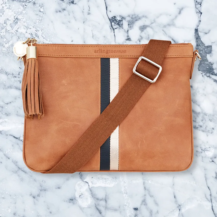 Arlington Milne Coco Clutch Special Edition, Vintage Tan Stripe