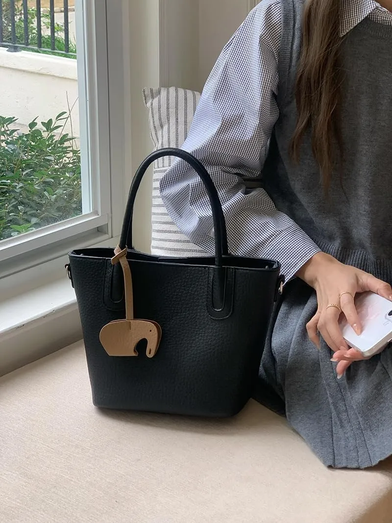 Axcone French Minimalist Bucket Handbag - Easy and Stylish for Work and Weekends