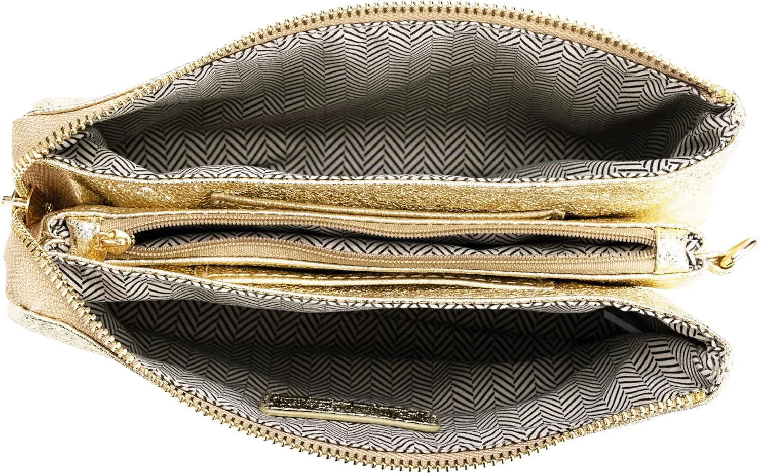 B BRENTANO Vegan Leather Multi-Pocket Crossbody Purse/Clutch with Card Slots, Removable Wristlet & Adjustable Shoulder Strap