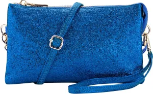 B BRENTANO Vegan Leather Multi-Pocket Crossbody Purse/Clutch with Card Slots, Removable Wristlet & Adjustable Shoulder Strap