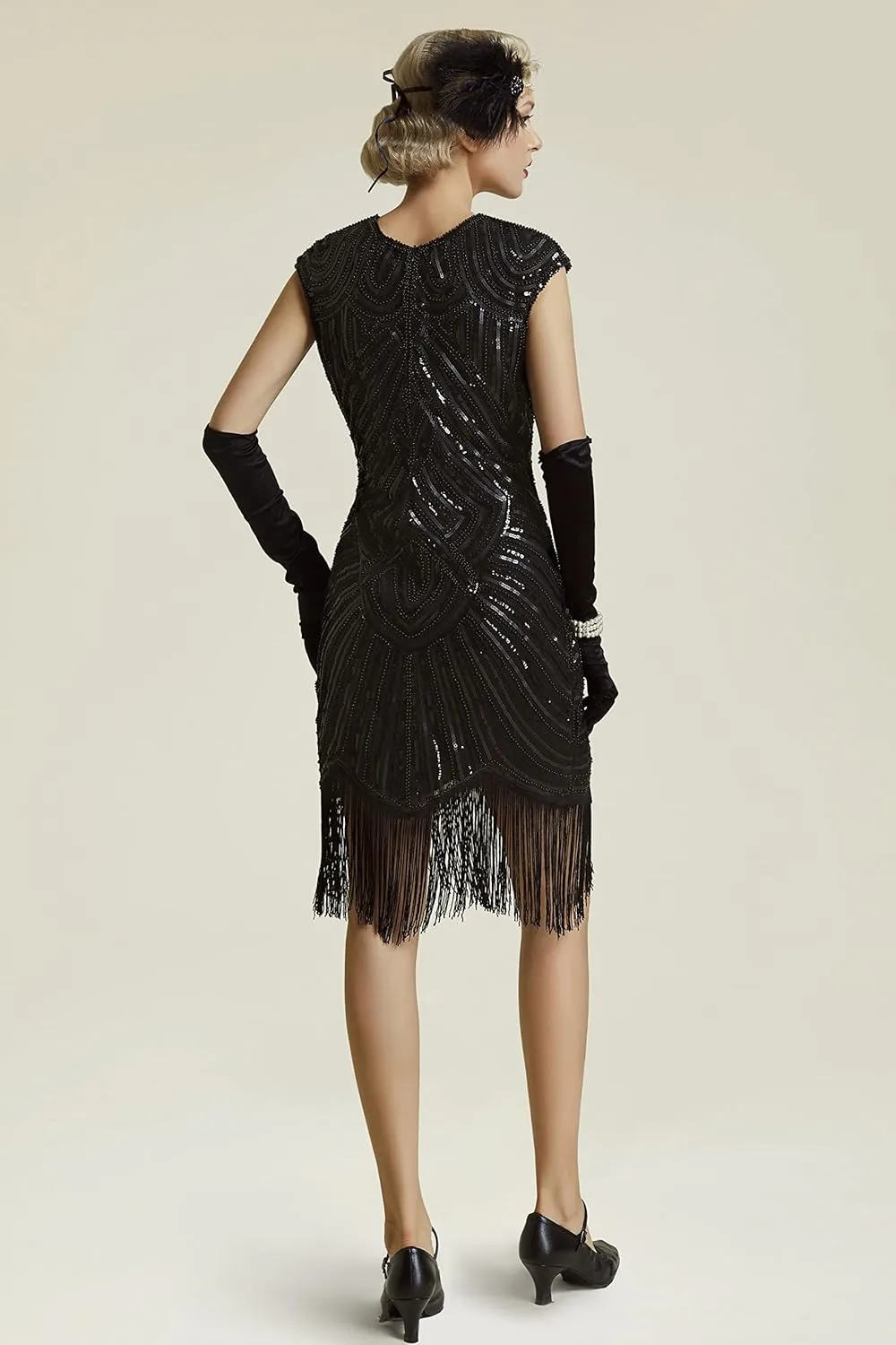 BABEYOND Women's Flapper Dresses 1920s Beaded Fringed Great Gatsby Dress
