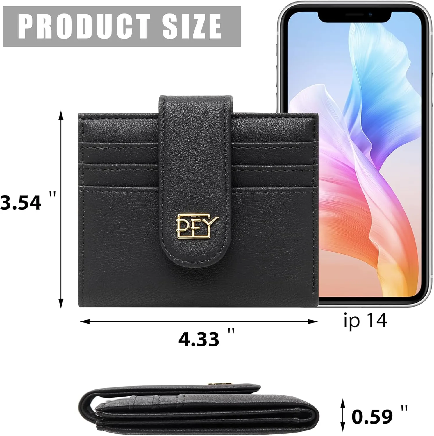 Badiya Small Wallets for Women Bifold Multi Card Case Wallet Slim Credit Card Holder with Zipper Coin Purse