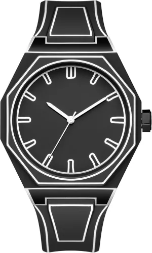 BESTKANG Minimalist Black & White Anime Sports Men's Watch - Creative Sketch Design, Quartz Movement, Fashionable Watches for Men