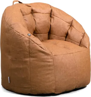 Big Joe Milano Beanbag Chair with Vibe Caramel Montana Leather