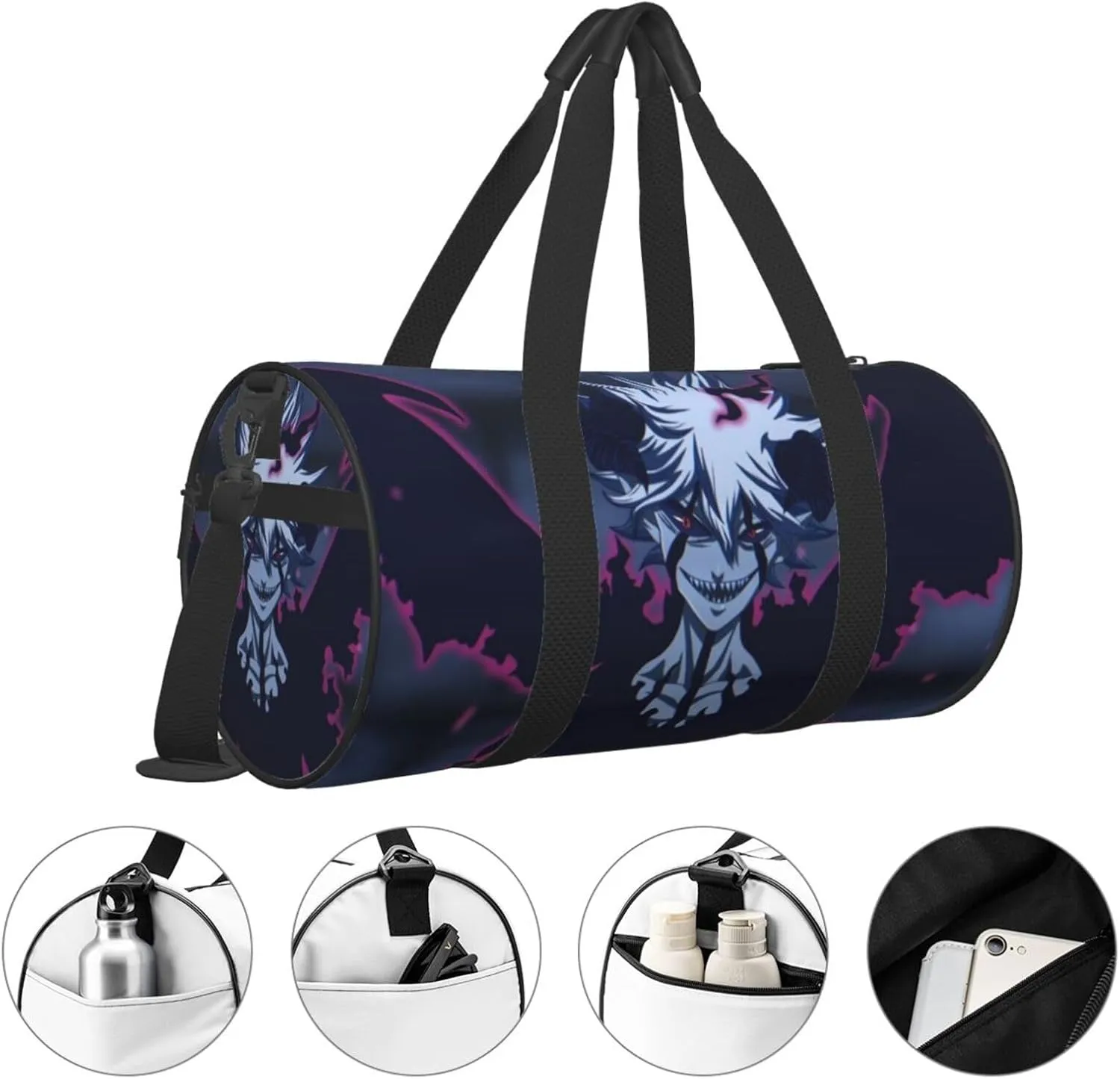 Bl-ack Clover Travel Bag for Men Women Duffel Roundlarge Capacity Sport Gym Bag